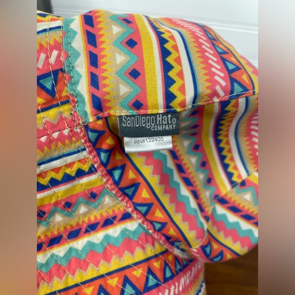 San Diego Hat Company Colorful Reversible Patterned Kids Sun Hat 5-7Y EUC - Picture 4 of 6